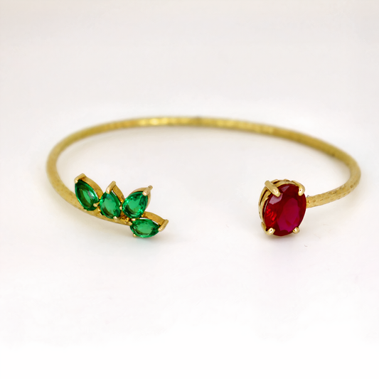 Red & green fleur bangle