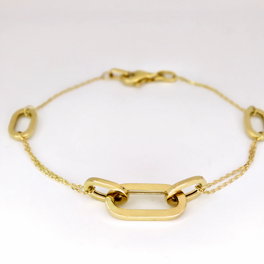 Light Oval Chains Bracelet