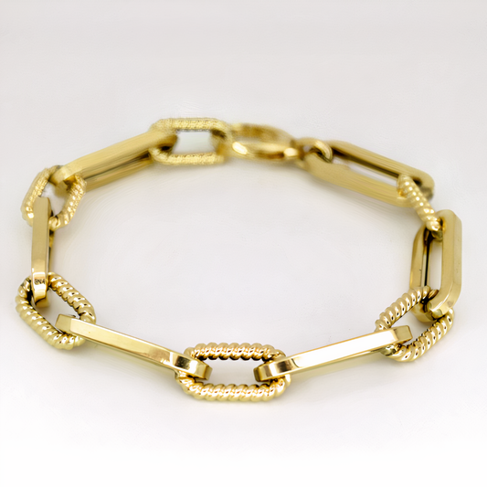 Twisted & plain wide chain bracelet