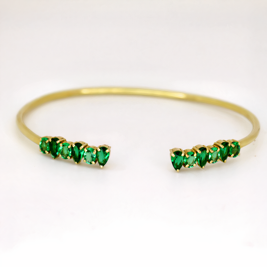 Pear-oval green bracelet