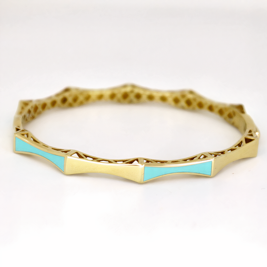 Turquoise and Gold bangle
